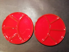 2 Winterling Feinkeramik rot Fondueteller Käsefondue Antipasti Grill Teller