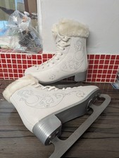 Oxelo flauschig gefütterte Damen-Schlittschuhe Größe 8 UK sehr guter Zustand Schlittschuhe