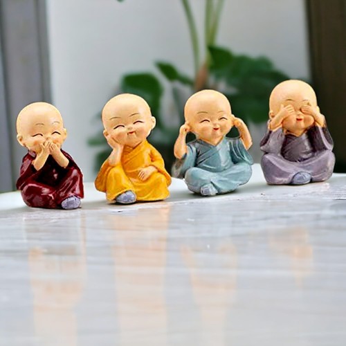 Mini buddha mönch figuren 4er - buddha,