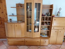 Wohnwand, Wohnzimmer Schrank, Erle, massiv, Holz, gebraucht