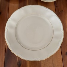 Bavaria Johann Kronester Porzellan Servierteller Elfenbein/Goldrand, Ø24x3cm.H