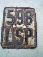 Altes Moped Kennzeichen 1966 HUK-Verband - Sammler Nummernschild " 598 LSP "
