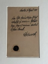 Otto Von Bismarck 1888 Autograph/Autogramm Mit Siegel 
