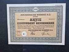 Mechanische Weberei AG 100 RM 1940 Zittau