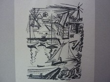 MAX PECHSTEIN - Original Lithographie v.1920 "Fischerhafen" !!