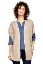 Tschibo TCM Damen Feinstrick Cape Poncho Cardigan Weste Beige Gr. S/M