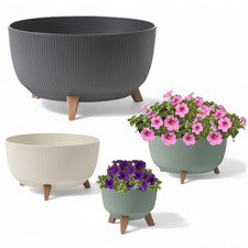 Blumentopf mit Füßen Schale Übertopf Kräutertopf inkl. Einsatz 3 Farben 5 Größen
