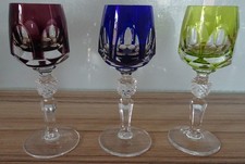 3er Set "Antika" Dekor Nachtmann Römer- Likörgläser Überfang bunt Bleikristall