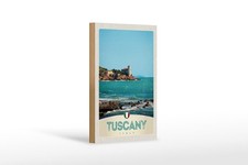 Holzschild 12x18cm Toskana Italien Meer Strand Haus Holz Schild