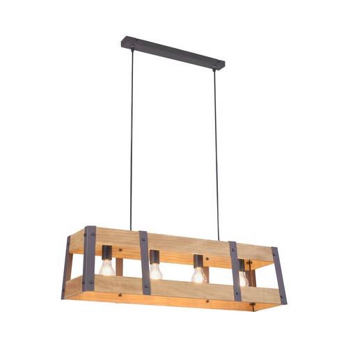 Pendelleuchte flammig holz - 4-flammig,