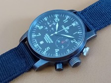 Poljot Aviator I PVD Chronograph 3133 Handauzug Flieger Uhr Watch Fortis Design 