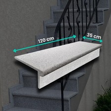 Komplett-Set: Trittstufe und Setzstufe aus Granit G603 120x35x2 cm | 120x15x2 cm