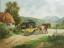 Gemälde Postkutsche vor