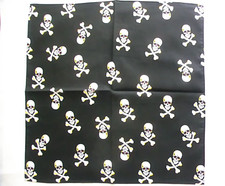 Bandana Baumwolltuch Halstuch Kopftuch Totenkopf schwarz 53 x 53 Pirat