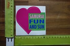 Alter Aufkleber Autohaus Werkstatt Automobil SUZUKI SAMURAI Fun and Sun