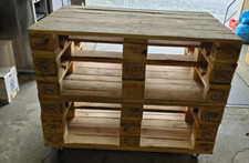 1 Designtisch Verkaufstisch Präsentationstisch rollbar EUROPALETTEN 120x80x97 cm