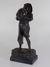 Original Jugendstil WMF Galvanoplastik Bronze Knabe Figur Skulptur 20.JHD