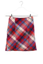 H&M Rock Minirock Woll-Mix Karo kariert D 32 Rottöne