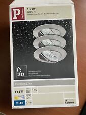 ⚠️Paulmann Einbauleuchten Set schwenkbar LED 2 x 1W 51mm Eisen gebürstet ⚠️neu