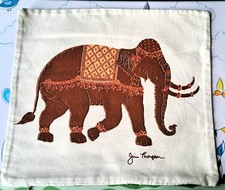 3/3 Jim Thompson Vintage Kissenbezug Baumwolle, Leinenstruktur, ca. 40 x 40