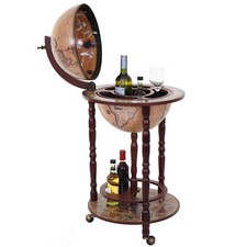 B-Ware Globusbar MCW-D83, Weltkugel Ø 33cm rollbar Eukalyptusholz, braun