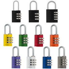 ABUS Vorhangschloss 145 / 20 / 30 / 40 Alu Code Zahlenschloss Koffer Farbig
