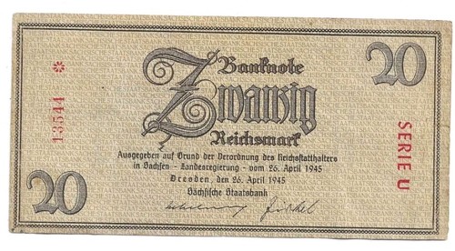 Reichsmark sachsen 1945 ro - 20,