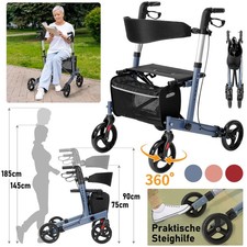 Rollator Mobilität Reiserollator Leicht Aluminium mit Sitz Gehgestell Gehwagen