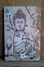 Buddha Leinwand Bild Wandbild Indisch Sitzend Kirschblüten 20x30cm Pastell