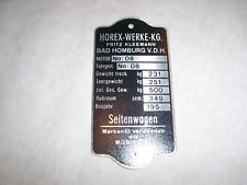 Horex Resident 350 Typenschild Fabrikschild NEU Typ 08 Original NOS