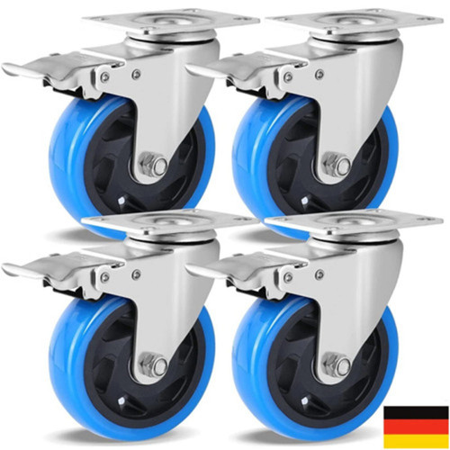 4er set 100mm blue wheel - set,