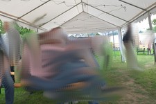 TOOLPORT Partyzelt mit PVC Plane 4x10m  - Weiß (6077) nur 1x benutzt