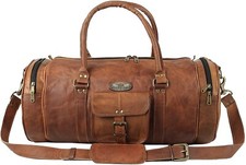 Herren Leder Reise Fitness Tasche Verschiedene Gepäck Vintage Duffel Brown Groß