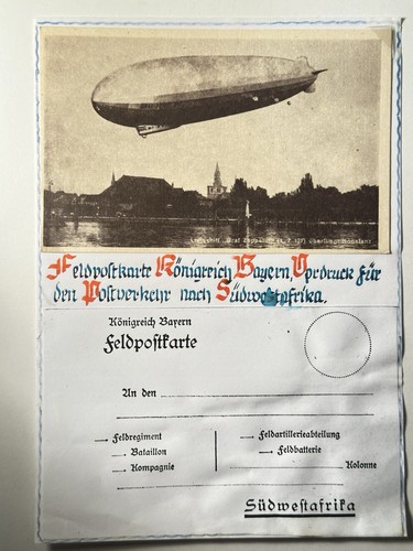 Bayern feldpostkarte zeppelin - bayern,