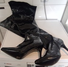 Overknee Lackstiefel Schwarz