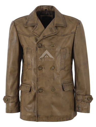 Herren lederjacke erbsenmantel - herren,