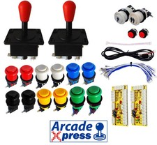 American Red Arcade Joysticks Kit 16 Tasten 2 Spieler USB Bartop Mame PC