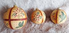 vintage Weihnacht Glas Christbaumschmuck 3 Lebkuchen Kugeln Tannen + Christstern