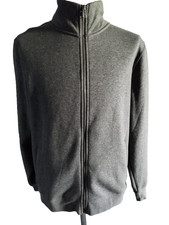 FOX Herren Jacke Dunkelgrau Größe L Sweatjacke Kapuzenfrei Reißverschluss #