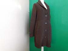 Damen Grobstrick Kurz Mantel Gr.44.Dunkelbraun.Schalkragen