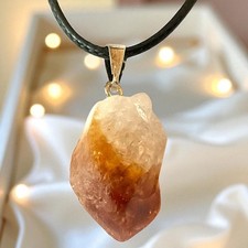 Edelstein Anhänger aus echtem Citrin mit 45 cm Kordelkette - Schutzstein
