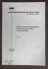 The Role of Solid-Solution Strengthening in the Development of Alloys for HTR Ap