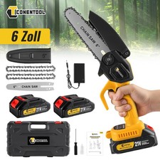 6 Zoll Mini Elektro Kettensäge Handkettensäge Motorsäge 6-8m/s 2.0Ah*2 600W 2025