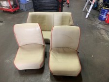 Sitzgarnitur - Mini Cooper bis 1996 Kunstleder weiß-rot mit kleinen Fehlern