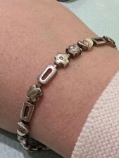 FOSSIL Damenarmband 925 Silber mit Herz & Kreuz Zirkonia 19 cm