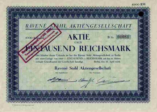Ravené stahl berlin 1929 - ravené, ag