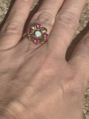 Vintage gelbgold ring rubin - ring, &