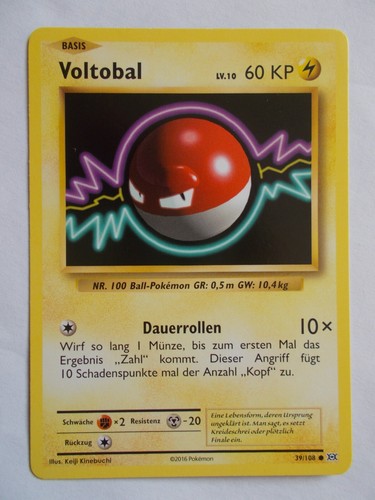 Pokemon karten 108 voltobal - 39/108,