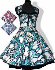 50er Jahre Petticoat Kleid weiss schwarz grün rot Streifen Rockabilly Vintage 