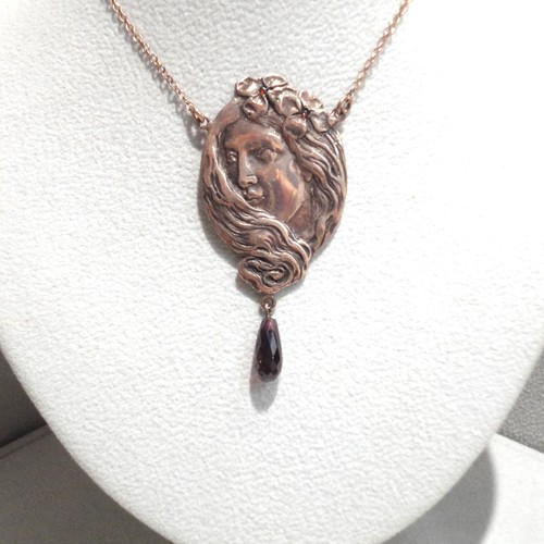 Jugendstil granat halskette - jugendstil,
